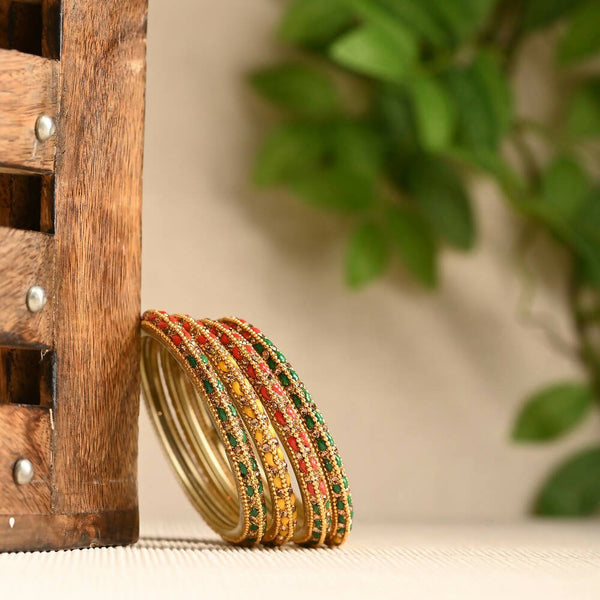 Afast Elegant Bridal & Wedding Party Fashion Bangle/Kada Set, Multi, Glass, Pack Of 8 Model No- A28 - Distacart