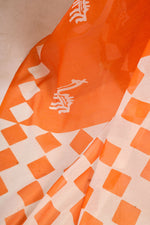 Thumbnail for Vastranavya Orange Digital Printed Linen Ready To Wear Designer Saree with Unstitched Blouse - Distacart