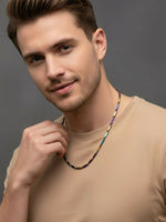 Thumbnail for NVR Men's Handcrafted Multicolour Rhodium Plated Chain - Distacart