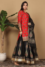 Thumbnail for Joban Fashion Red Silk Lehenga Set