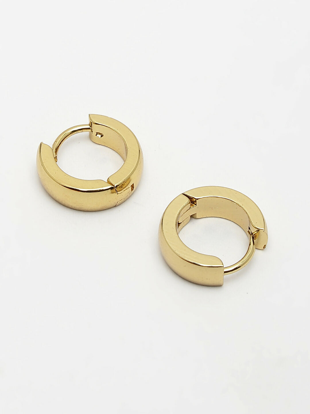 NVR Men's Gold-Plated Stainless Steel Hoop Earrings - Distacart