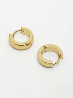 Thumbnail for NVR Men's Gold-Plated Stainless Steel Hoop Earrings - Distacart