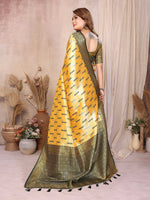 Thumbnail for Aastha Fashion Yellow Tissue Silk Paithani Woven Saree - Distacart