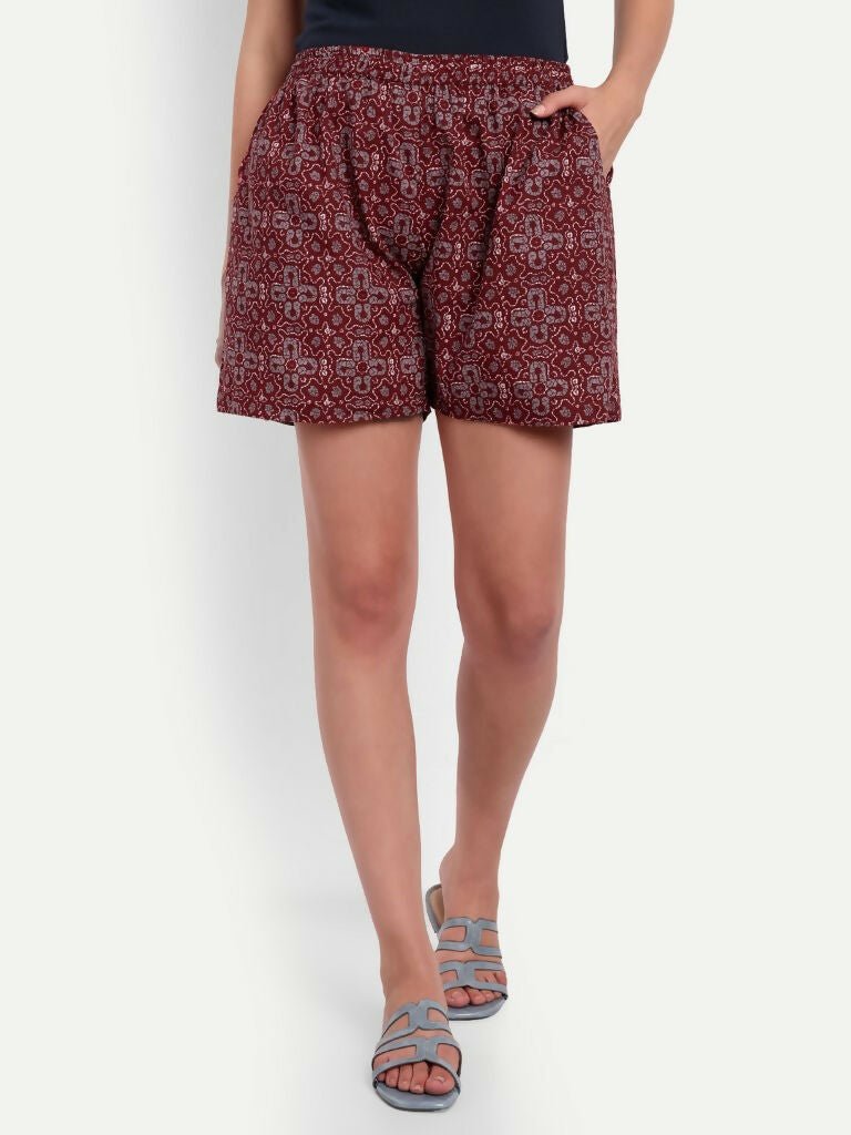 Alvano Printed Maroon Boxer Shorts - Distacart