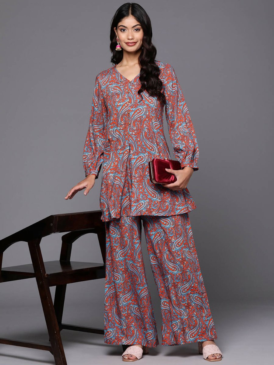 Ahalyaa Women's Traditional Wear Co-ods - Teal Blue - Distacart