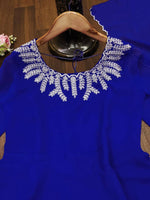 Thumbnail for Preksha Creation Women Blue Georgette Anarkali Gown With Work Dupatta With Lace - Blue - Distacart
