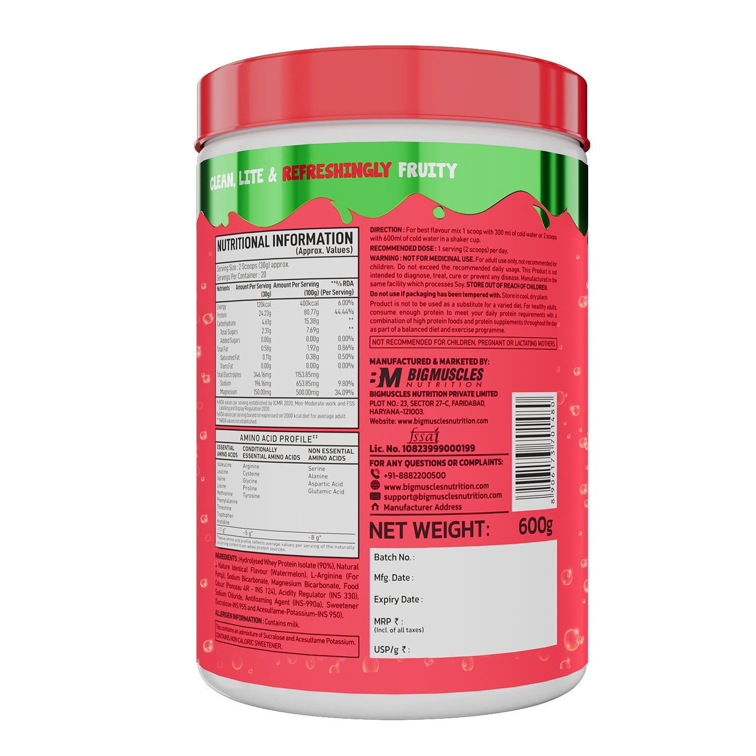 Big Muscles Nutrition Fizzy Whey & Shaker Combo - Distacart