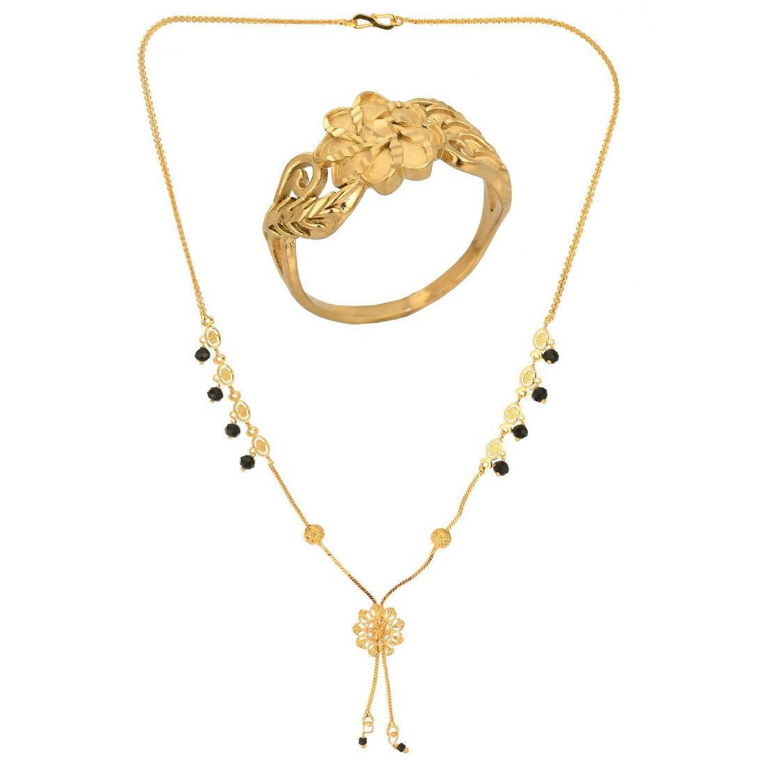 AanyaCentric Gold-plated Mangalsutra & Ring Set - Distacart
