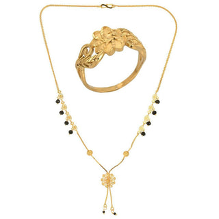 AanyaCentric Gold-plated Mangalsutra & Ring Set - Distacart