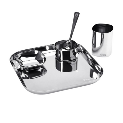 Sumeet Square Stainless Steel Heavy Gauge Mirror Finish Dinner Set - Dista