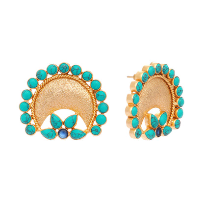 Nuyug Turquoise Crescent Earrings - Distacart