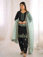 Thumbnail for Teeya Creation Women'S Fancy Stylish Heavy Embroidery Sequence Work With Rivet Moti Work Kurta Set - Dista