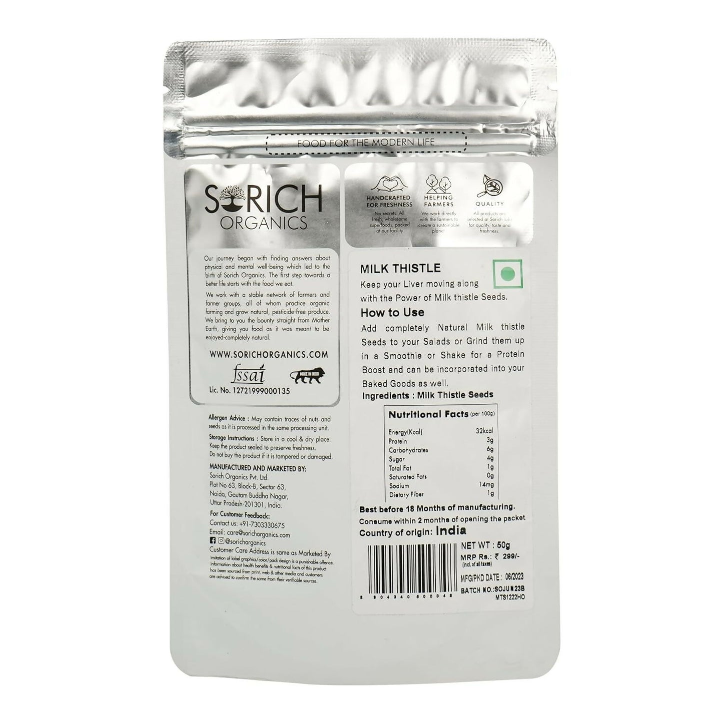 Sorich Organics Milk Thistle Seeds - Distacart