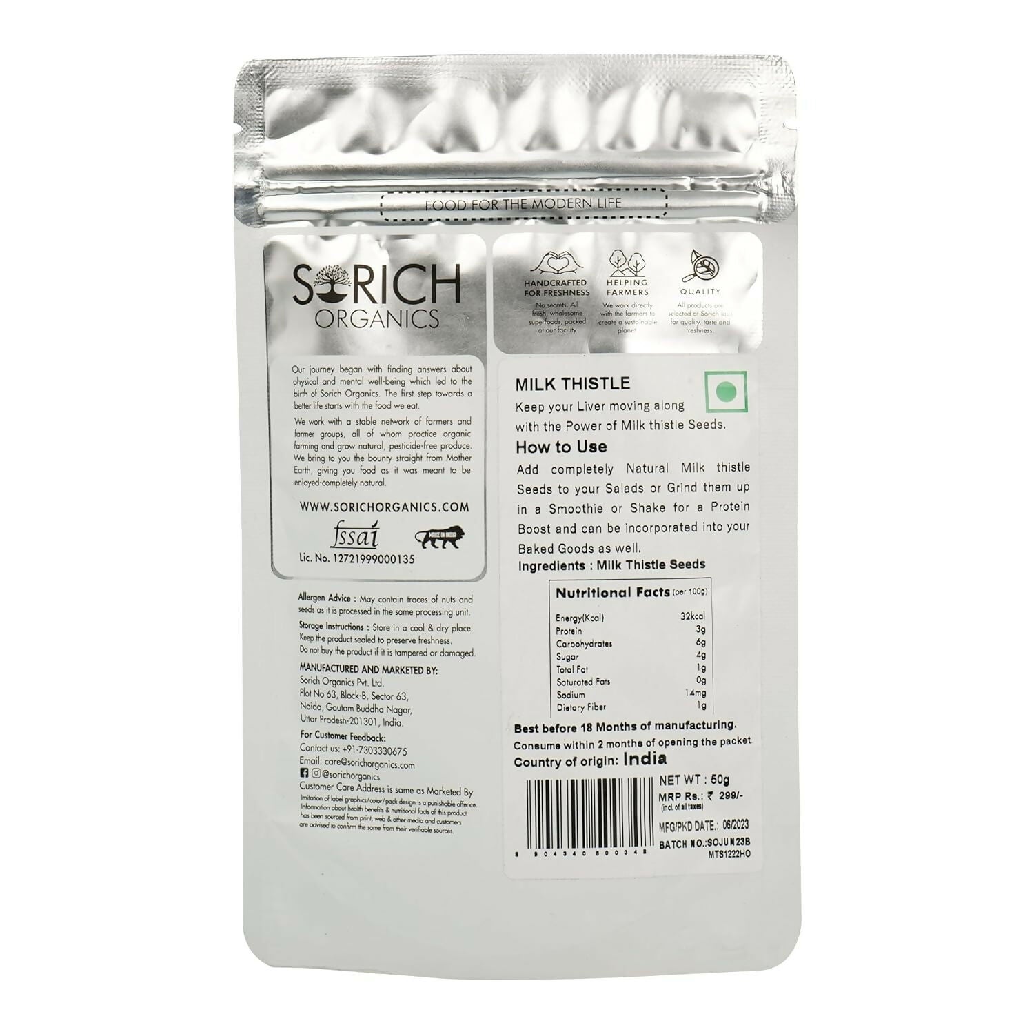Sorich Organics Milk Thistle Seeds - Distacart
