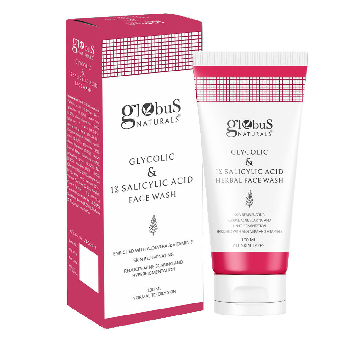 Globus Naturals Glycolic & 1% Salicylic Acid Face wash