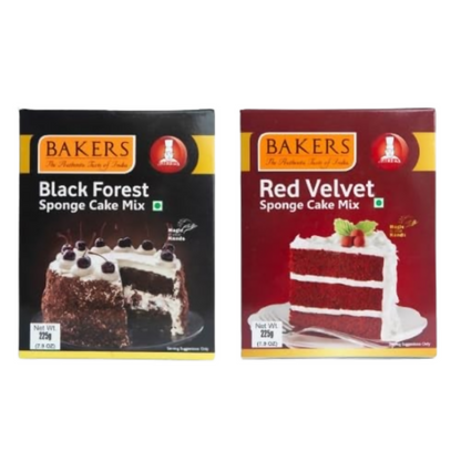 BAKERS Black Forest Sponge Cake Mix , Red Velvet Sponge Cake Mix - Dista