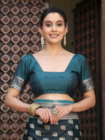 Thumbnail for Astita Teal Silk Saree