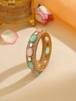 Thumbnail for Ruby Raang 22k Gold Polished Multi Kundan Bracelet