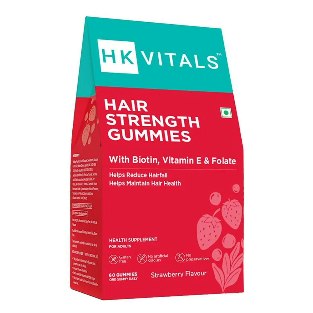 HK Vitals Hair Strength Biotin Gummies - Strawberry Flavor - Distacart