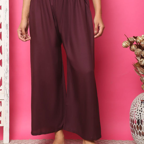 TAG 7 Women Flared Wide Leg Palazzos - Distacart