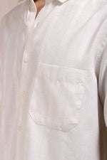 Thumbnail for Xkind Off White Self Stripes Regular Fit Shirt