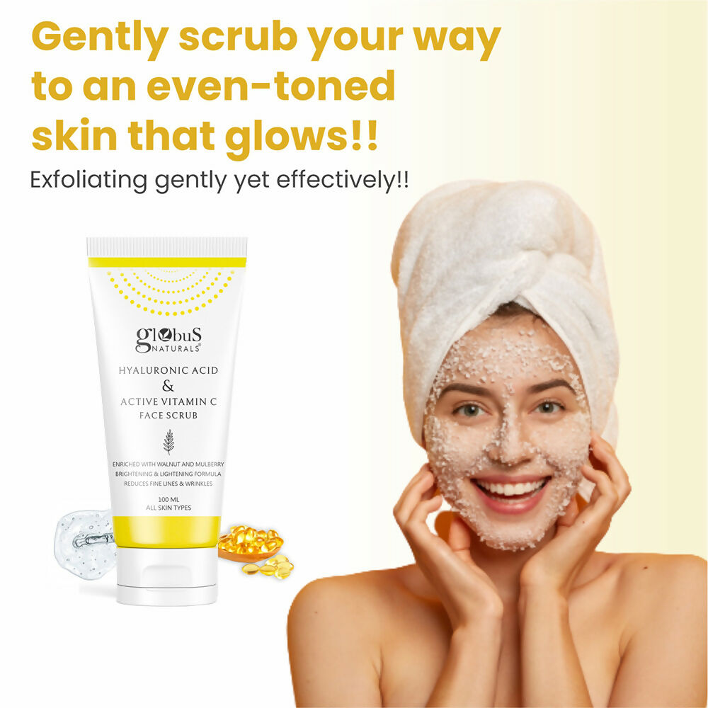 Globus Naturals Hyaluronic Acid & Vitamin C Anti Ageing Face Scrub