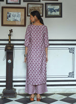Thumbnail for Jyoti Fashion Women's Purple Pure Muslin Heavy Digital Printed Kurta Plazo Set - Distacart