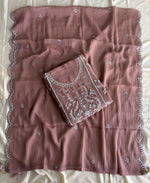 Thumbnail for KC Beautiful Peach Chiffon Silk Hand Embroidery Suit For Women - Dista