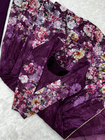 Thumbnail for Lorenvalley Fashion Women Pure Soft Organza Silk Floral Print Fully Flair Anarkali With Pent Dupatta Set - Wine - Distacart