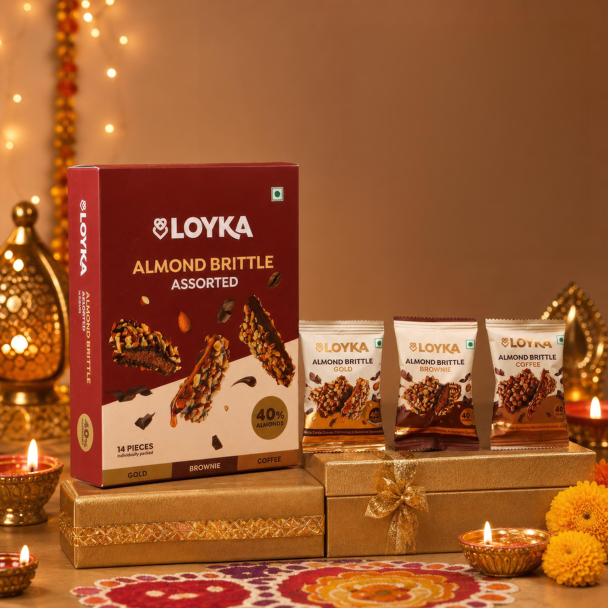 Loyka Almond Brittle Assorted 14 Pcs Box