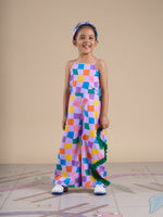 Thumbnail for Snakes and Ladders Girls Multi Color Rotary Print Jumpsuit from Siblings Collection - Distacart