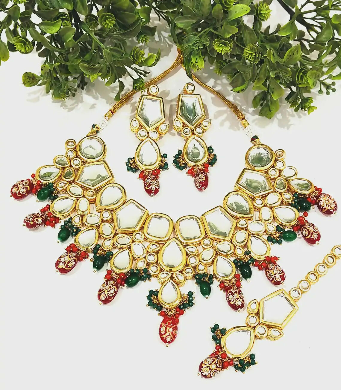 Joban Fashion Hand Made High Quality Gold Plated Base Metal Alloy Kundan Stone Studded Kundan Jewellery Set - Distacart
