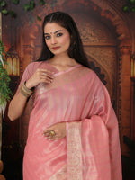 Thumbnail for Astita Organza Pink Saree