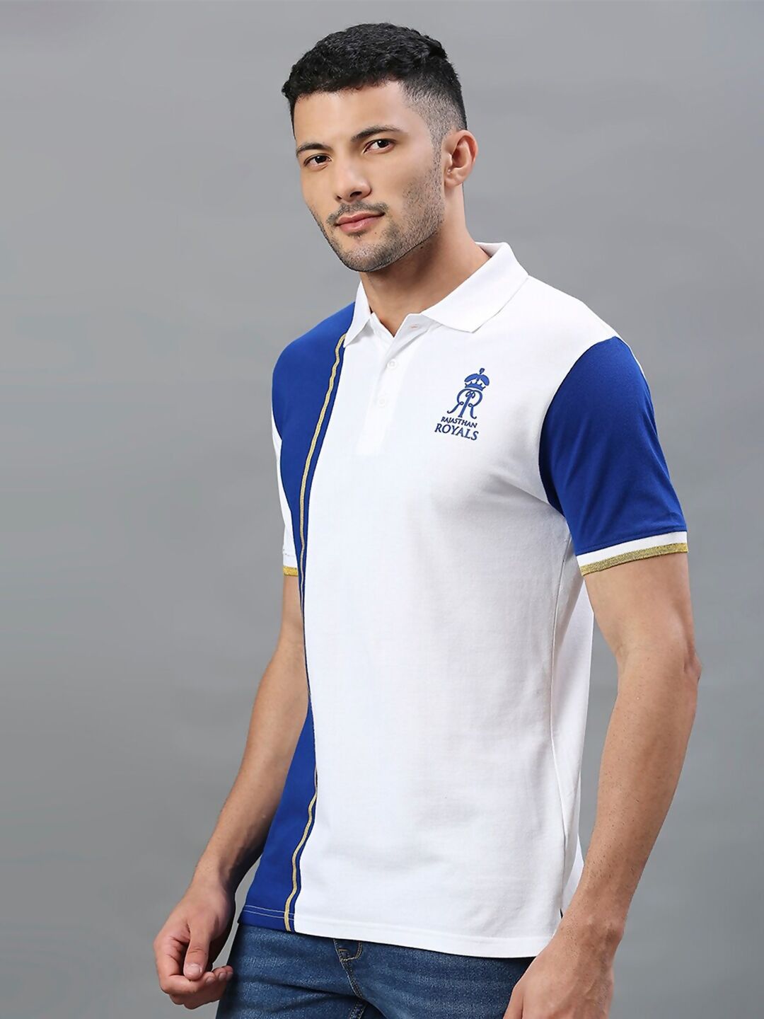 Fancode Rajasthan Royals Polo Collar Cotton IPL T-shirt - Distacart