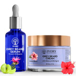 Thumbnail for Ivory Natural Grey Combo For Beard - Serum & Cream For Rejuvenates Natural Beard Shade And Supports Natural Black Color - Distacart