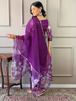 Thumbnail for Partywear Designer Tebby Wine Stitched Suit With Dupatta - Tanisha - Distacart