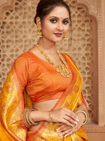 Thumbnail for Astita Silk Blend Yellow Saree