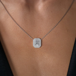 Thumbnail for Cauer Elegant Radiant Moissanite Pendant Chain 14K Sterling Silver White Gold Plated