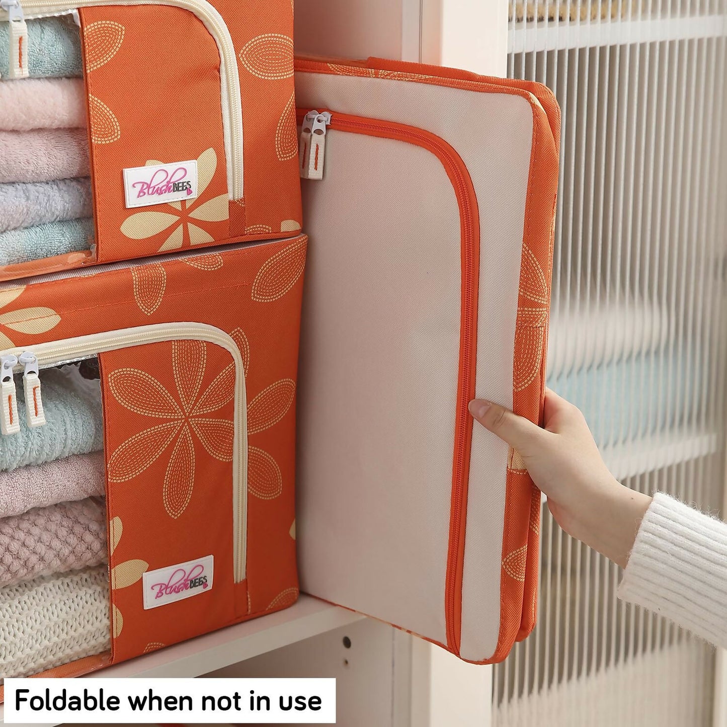 BlushBees Living Box - Wardrobe Organizer, Storage Boxes for Clothes with Zip - Dista