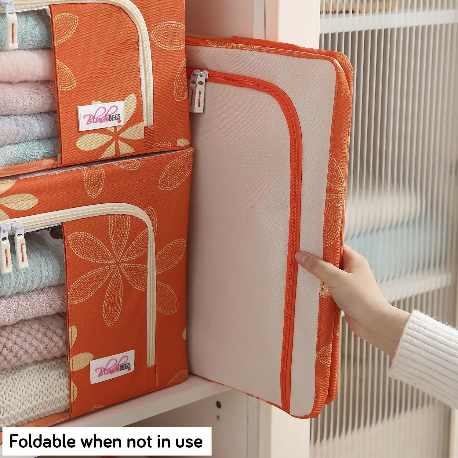 BlushBees Living Box - Wardrobe Organizer, Storage Boxes for Clothes with Zip - Dista