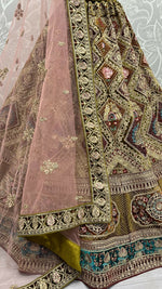 Thumbnail for Jyoti Fashion Women's Mehendi Velvet Dori, Multi Thread Embroidered with Zircon Diamond Work Wedding Lehenga Choli - Distacart