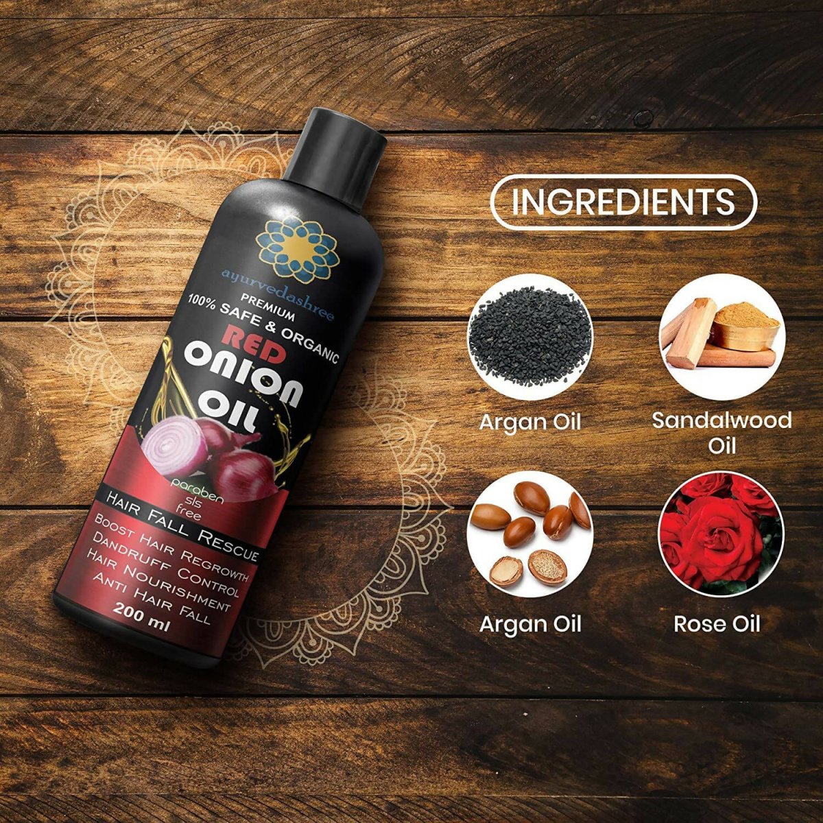 Ayurvedashree Red Onion Oil For Growth - Distacart