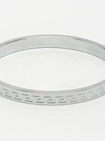 Thumbnail for NVR Men's Set of 2 Rhodium-Plated Stainless Steel Kada Bracelet - Distacart