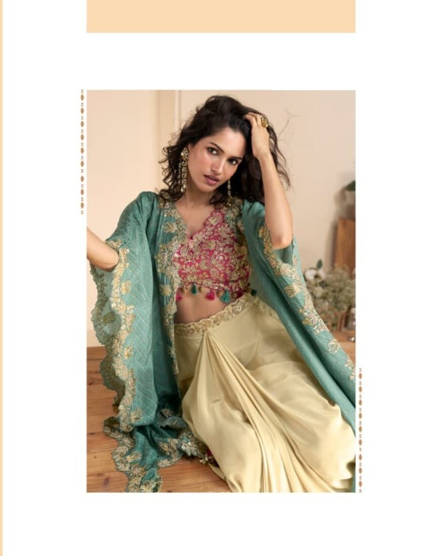 Aarshi Fashions Red Silk Indowestern