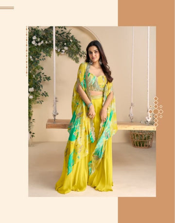 Aarshi Fashions Green Silk Indowestern - Distacart