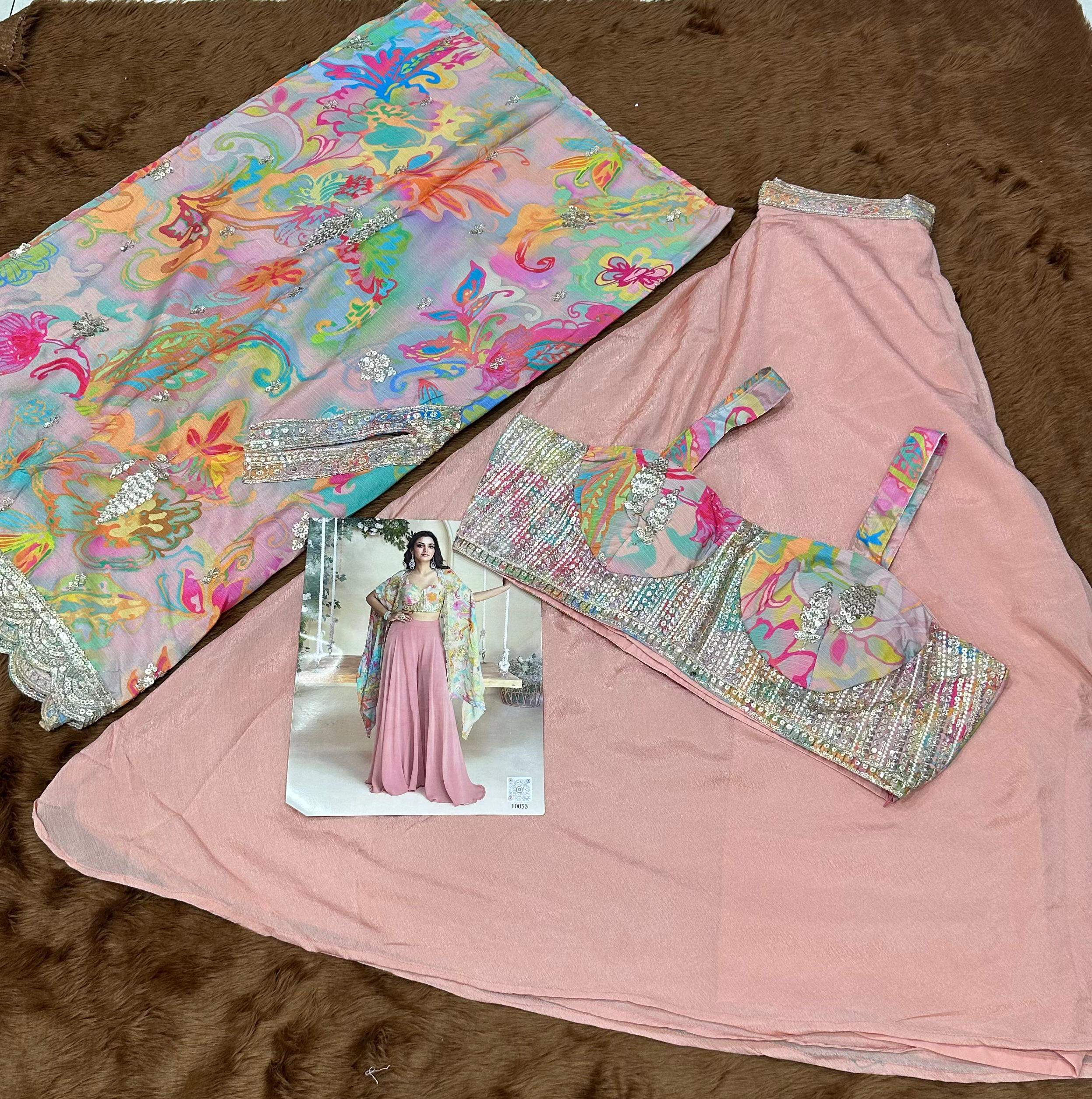 Aarshi Fashions Blue Silk Indowestern