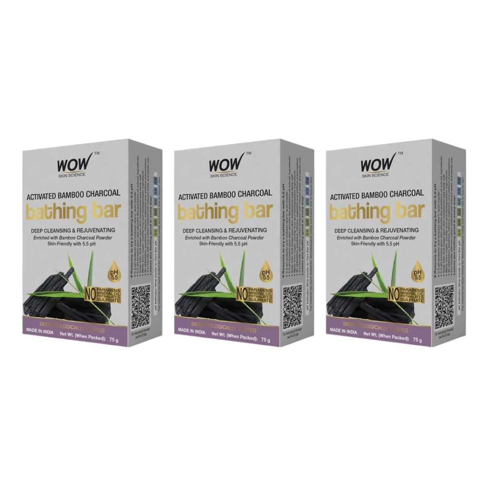 Wow Skin Science Activated Bamboo Charcoal Bathing Bar
