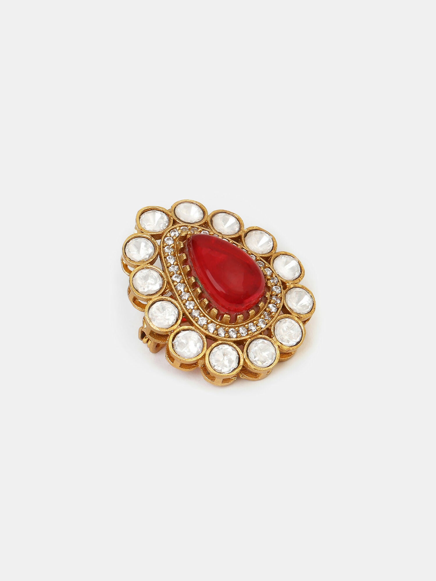 Ruby Raang Teardrop Brooch