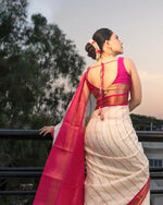 Thumbnail for Preksha Creation Women Banarasi Red Saree With Zari Work - Distacart