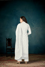 Thumbnail for Anaita White Heavy Faux Georgette Stitched Suit with Embroidered Sequence Work - Distacart